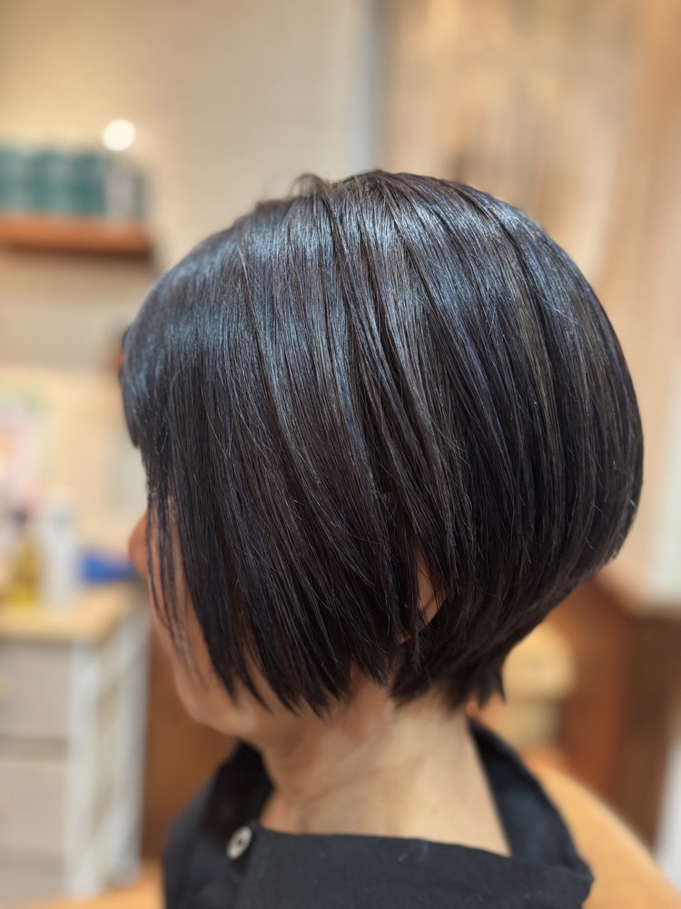 60代 mahoカラー、シルバー→ブルーブラック