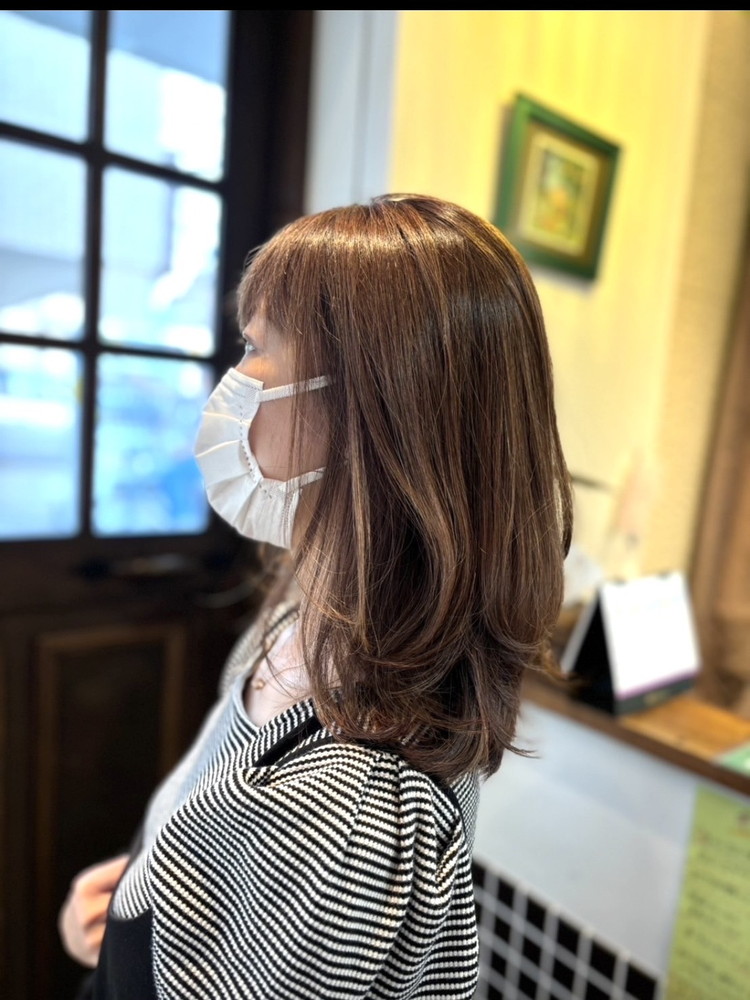 30代髪質改善カラーアッシュベージュ×ワンカールパーマ