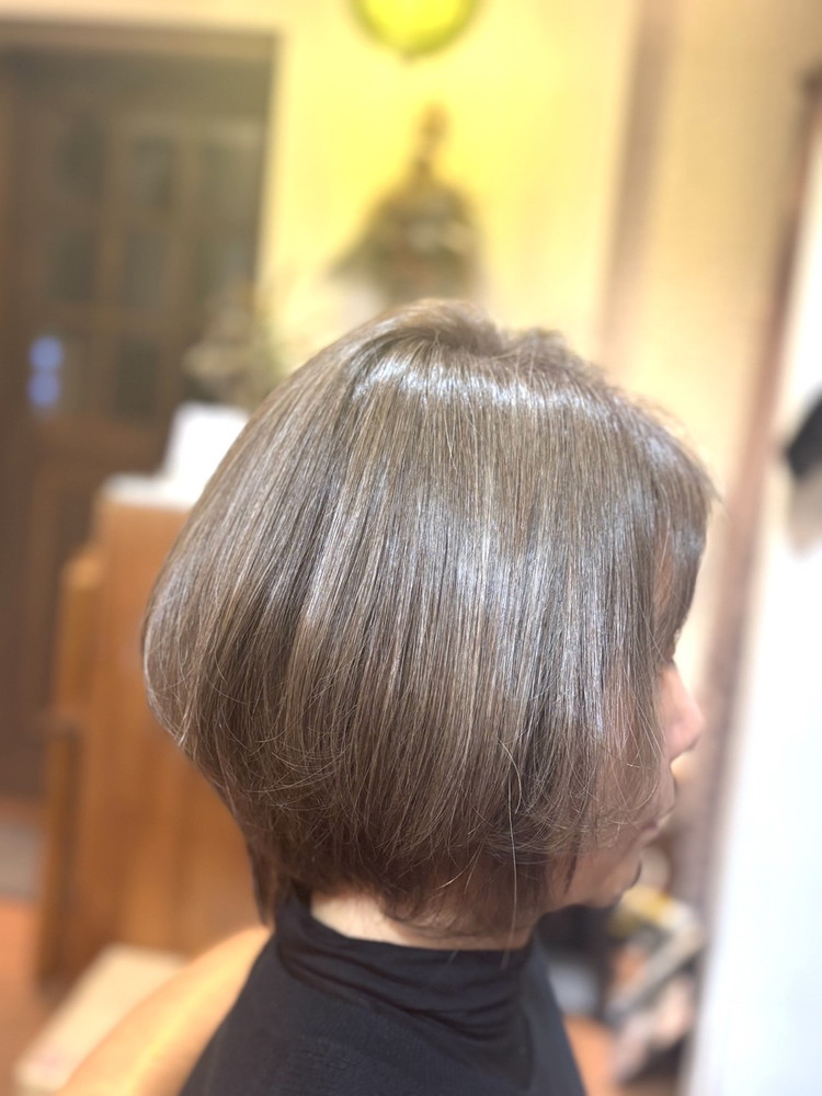 60代髪質改善カラーハイライト×白髪ぼかし×シルバーカラー